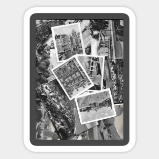 Old black and white postcards - 2 Sticker